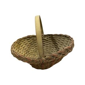 Classic Rustic Vtg Woven Easter Basket Rattan - Decor Country